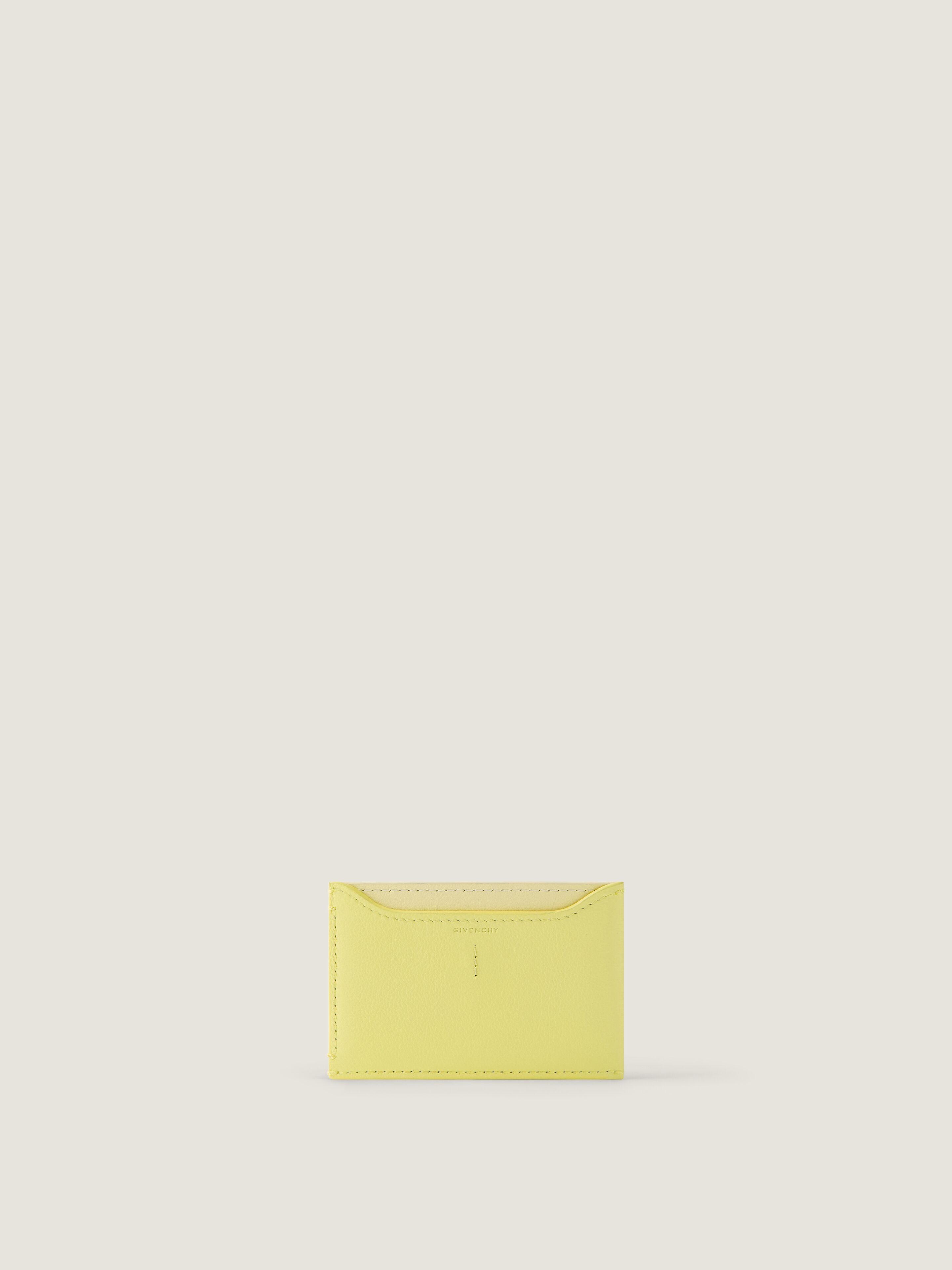 Day card holder in grained leather